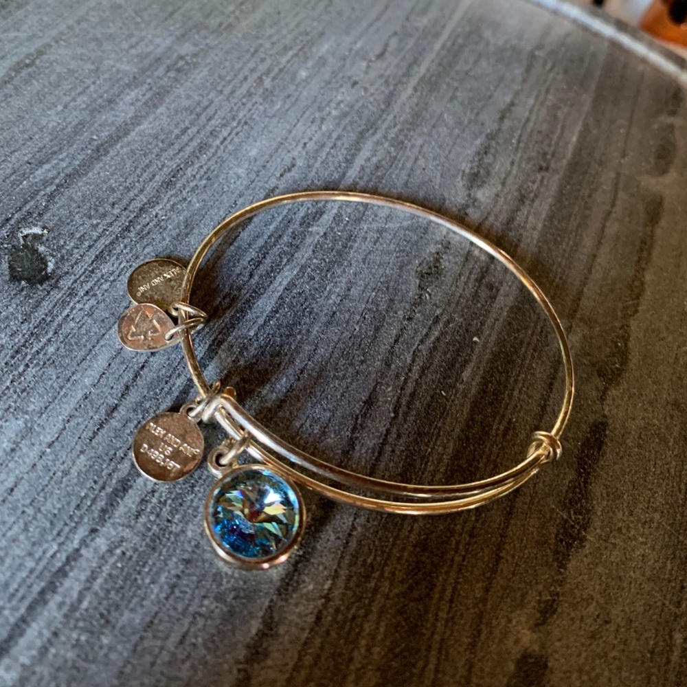 Blue crystal Alex and Ani bangle. Blue sparkle